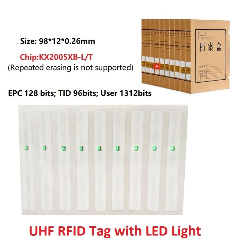 Invelion UHF RFID tag with LED light RFID label UHF Sticker Tag For Asset Tracking Management