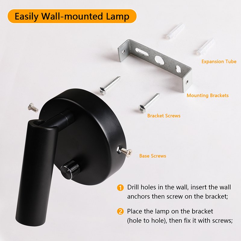 Rotating embed mounted led headboard reading wall light 3W led book bed wall light bedside wall lamp