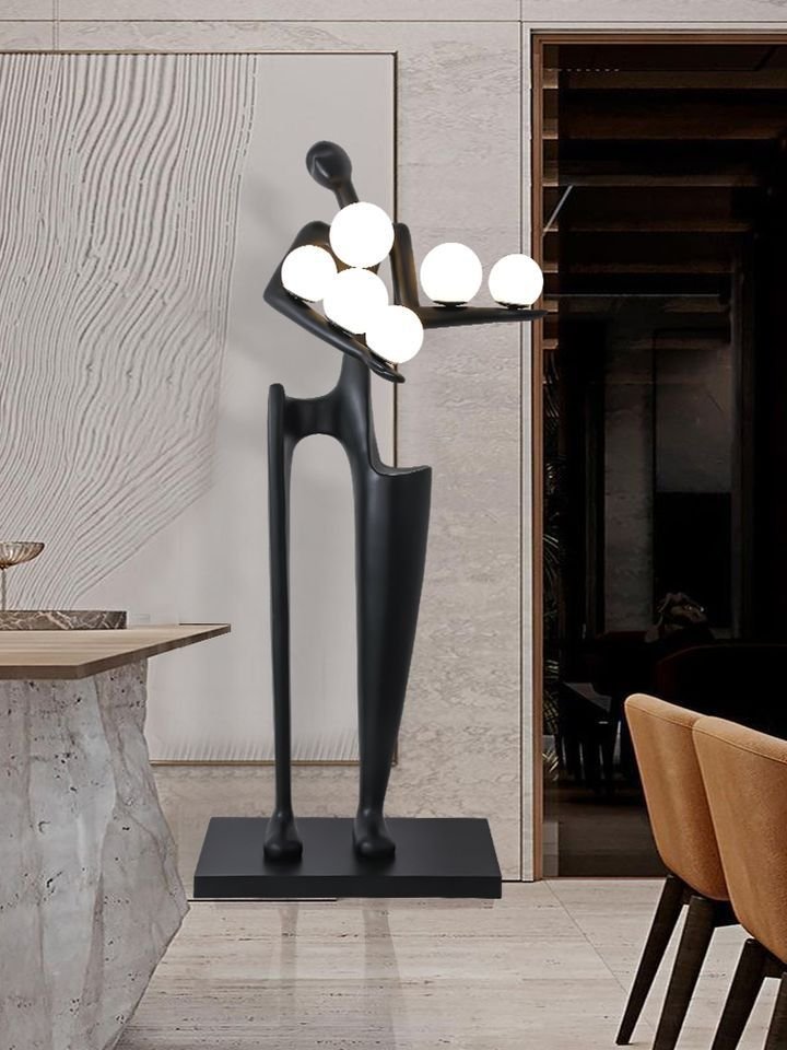 big resin sculpture shape nordic modern led floor lamp standing lighting manufacture modern human body sculpture with led light