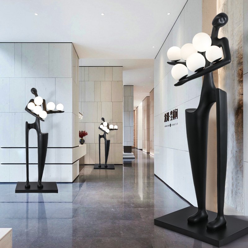 big resin sculpture shape nordic modern led floor lamp standing lighting manufacture modern human body sculpture with led light