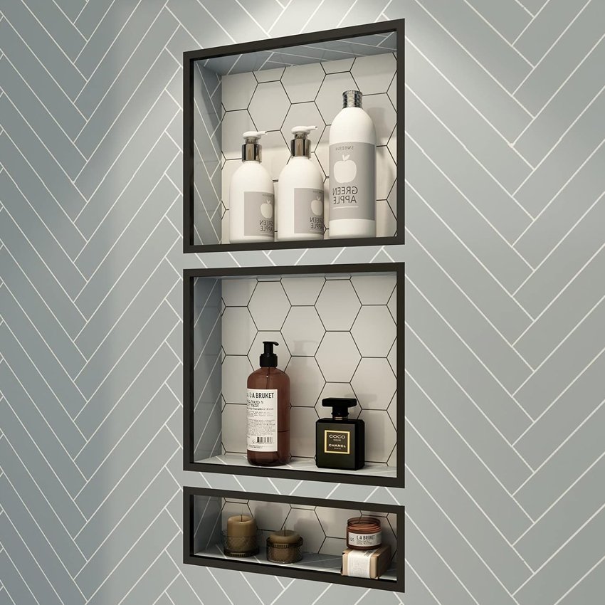 Rectangle and Square Wall Niche Customized Colors and Sizes Stainless Steel Wall Mounted Tile Insert Shower Niche for Your Room