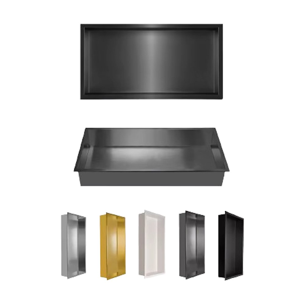 Rectangle and Square Wall Niche Customized Colors and Sizes Stainless Steel Wall Mounted Tile Insert Shower Niche for Your Room