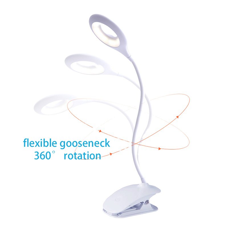 creative portable touch control battery operated mini flexible rechargeable learning study reading led table lamp with clamp