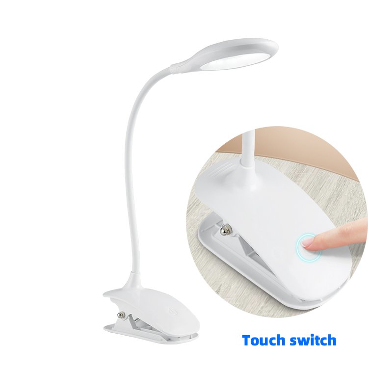 creative portable touch control battery operated mini flexible rechargeable learning study reading led table lamp with clamp