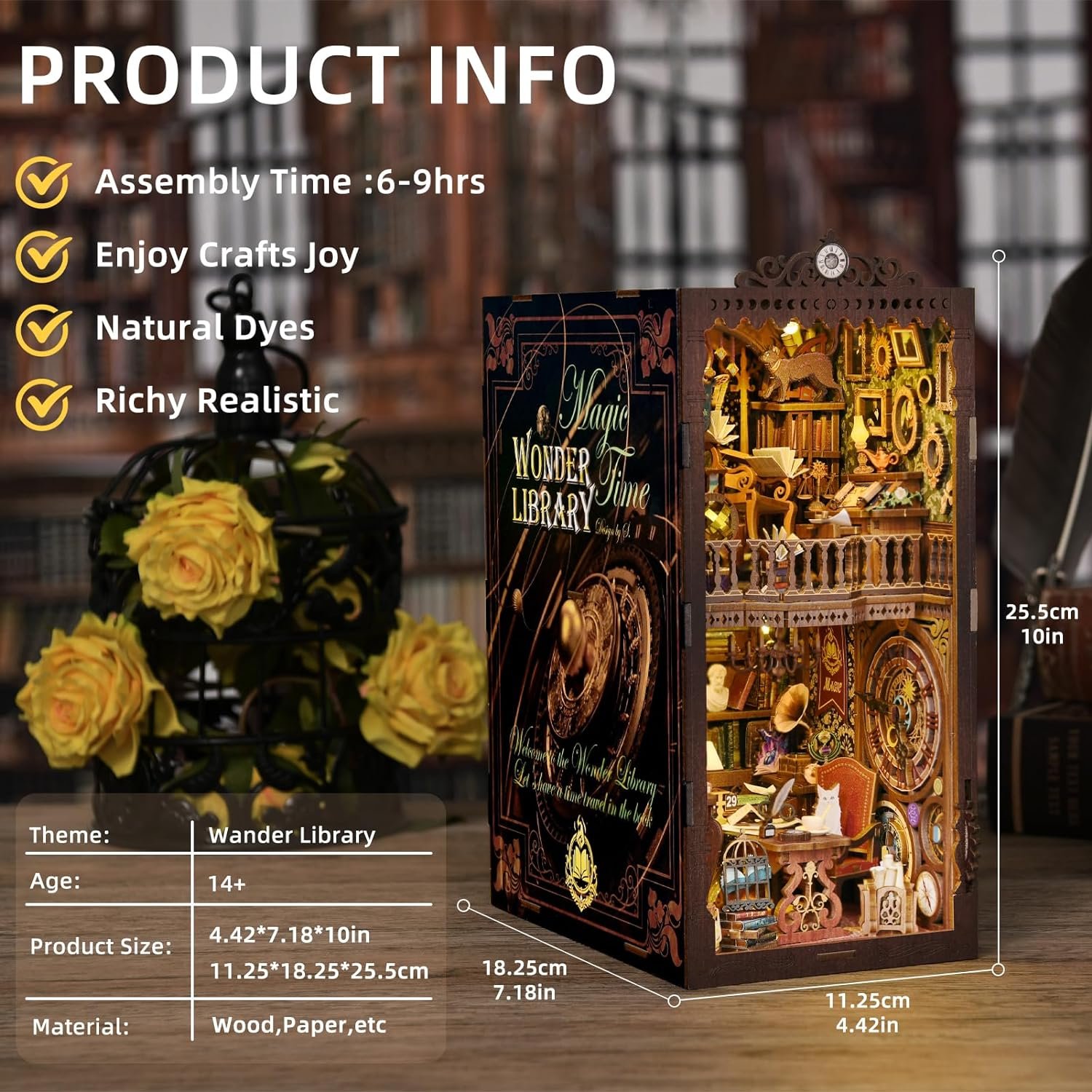 Hot Sale Aslowsnail Wonder Library Film Darkroom 3D Book Nook Kit DIY Book Nook with LED Light