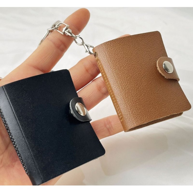 2 Inch 20 Pockets Leather Photo Book Album Keychain Family Friends Lovers Gift Photo Insert PU Leather Mini Photo Album Keychain