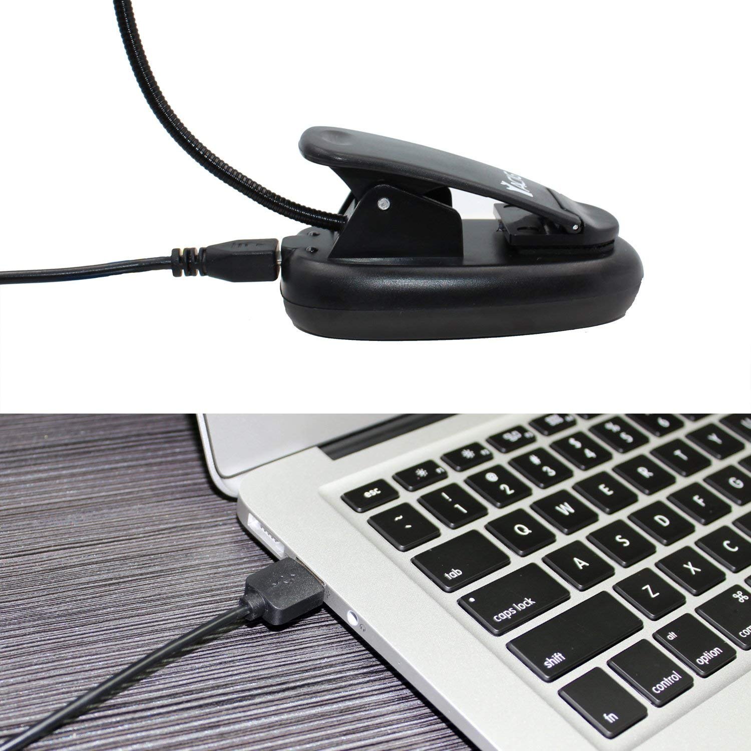 Rechargeable Book Light 6 LED Reading Light Flexible Easy Clip Night Reading Lamp in Bed with 3-Level White Daylight