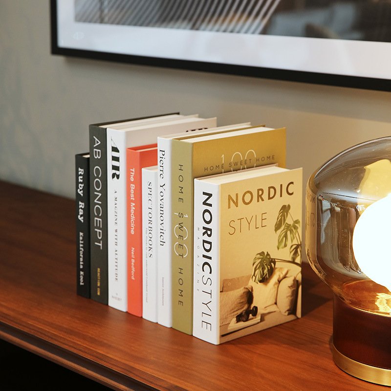 Fashionable faux books home decoration famous brand decor modern luxury books fake decorative book
