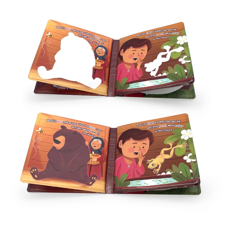 Custom Bible Bath Book with Soft PVC Bag Package Cute Cartoon PEVA Bath Book for Toddlers