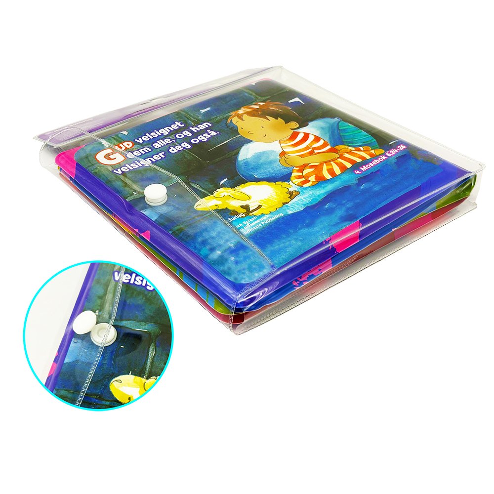 Custom Bible Bath Book with Soft PVC Bag Package Cute Cartoon PEVA Bath Book for Toddlers