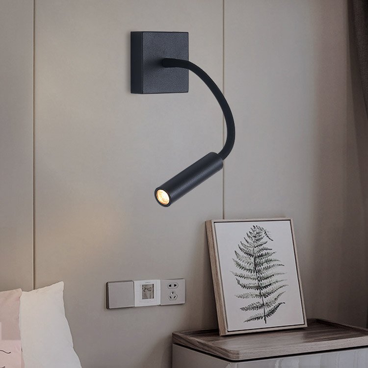 Hotel Bedroom 360 Lumen Wall Mount With Flexible Swing Arm Reading Lamp
