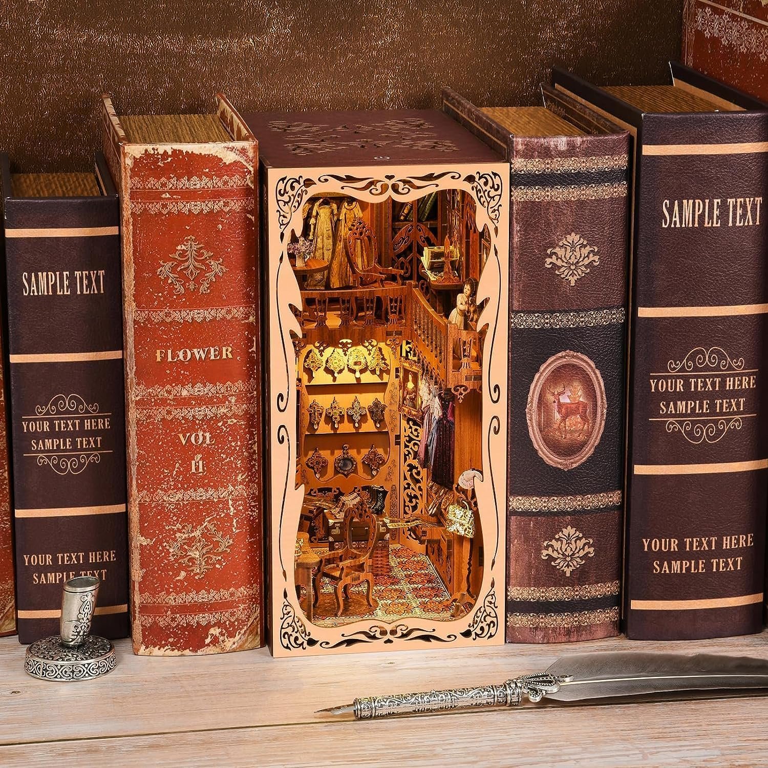 Hot Sale Aslowsnail Gorgeous Wardrobe of Duchess 3D Book Nook Kit DIY Book Nook with LED Light