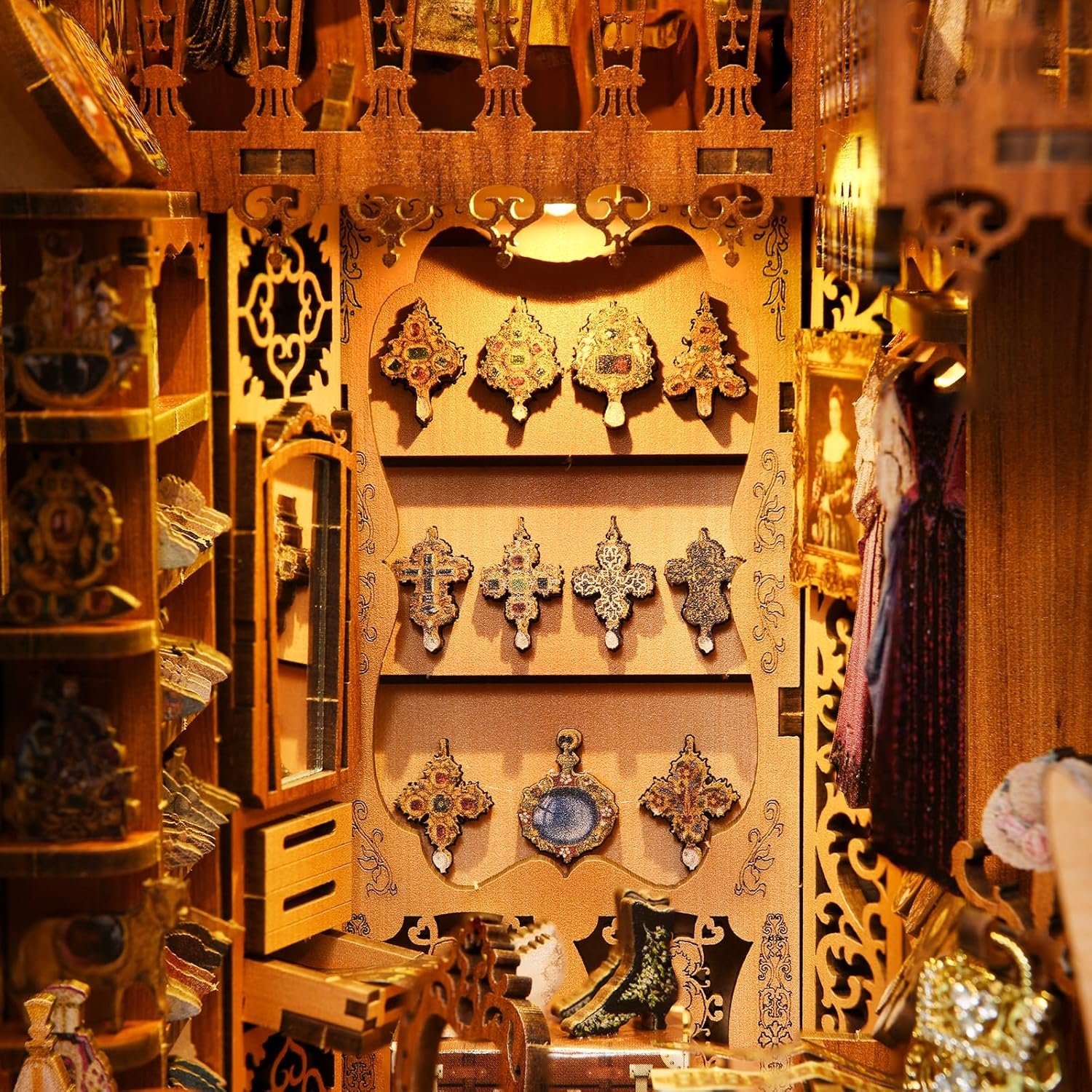 Hot Sale Aslowsnail Gorgeous Wardrobe of Duchess 3D Book Nook Kit DIY Book Nook with LED Light