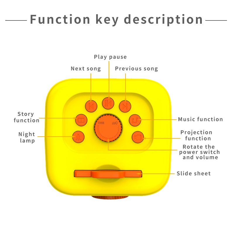 Customized contents kids bedtime learning projector night light story book with audio