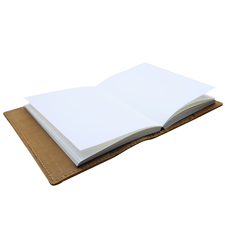 personalized Leather Book Cover A5 Wholesale Embossed Genuine Leather Notebook with Passport Holder
