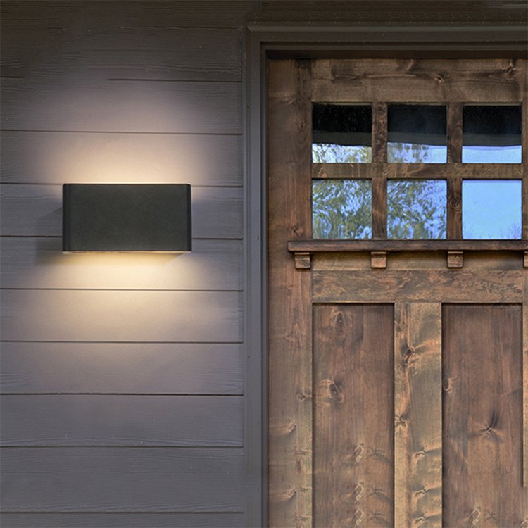 Modern simple outdoor LED wall lamp waterproof charging treasure courtyard corridor living room bedroom double thin wall light