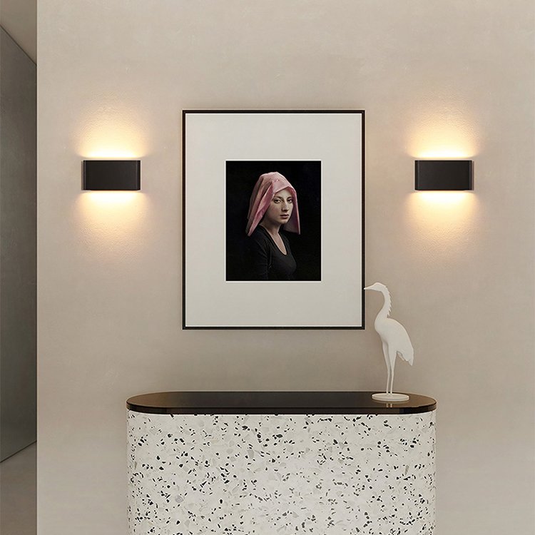 Modern simple outdoor LED wall lamp waterproof charging treasure courtyard corridor living room bedroom double thin wall light
