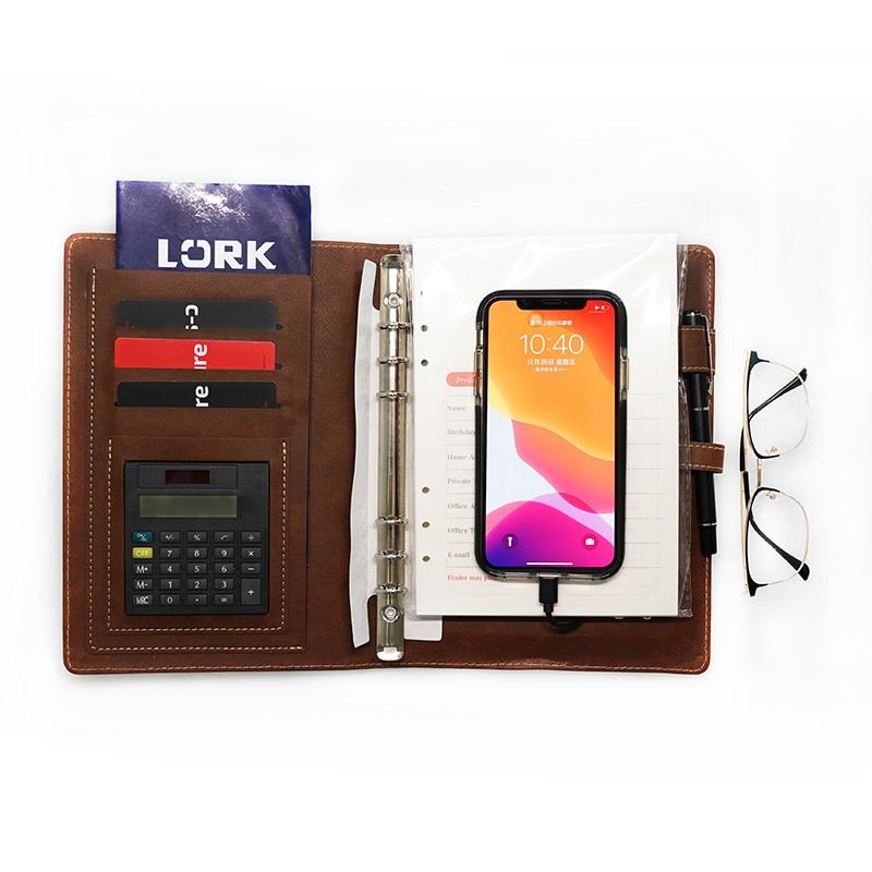 2025 Luxury Notebook Diary Powerbank Agenda Note Book A5 Calcupower Bank with USB Flash Power Bank Leather Promotion Spiral