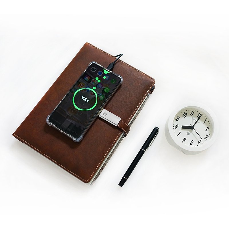2025 Luxury Notebook Diary Powerbank Agenda Note Book A5 Calcupower Bank with USB Flash Power Bank Leather Promotion Spiral