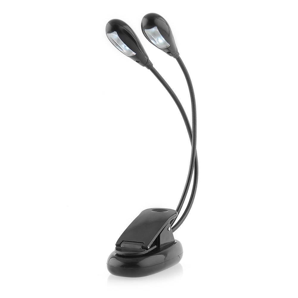 Rechargeable Mini USB LED Book Lamp with 2LEDs & 4LEDs Portable Flexible Reading Clip Bedroom Living Room White Red Body Colors