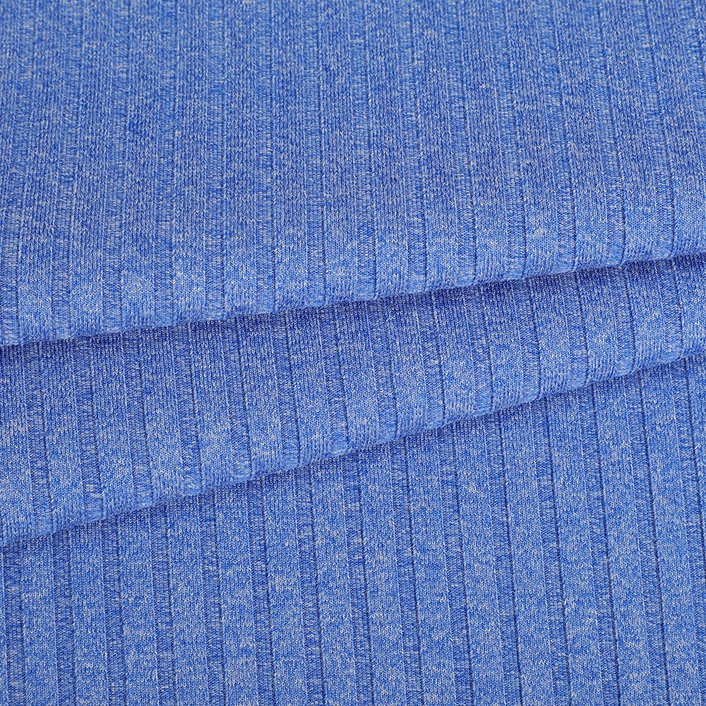 Good Stretch Light Weight 93% Recycle Polyester 7% Spandex Cation Cationic Stretch Rib Knit Fabric For Skirts
