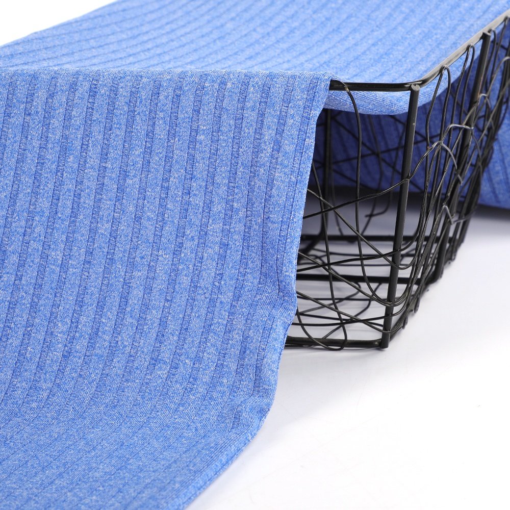 Good Stretch Light Weight 93% Recycle Polyester 7% Spandex Cation Cationic Stretch Rib Knit Fabric For Skirts