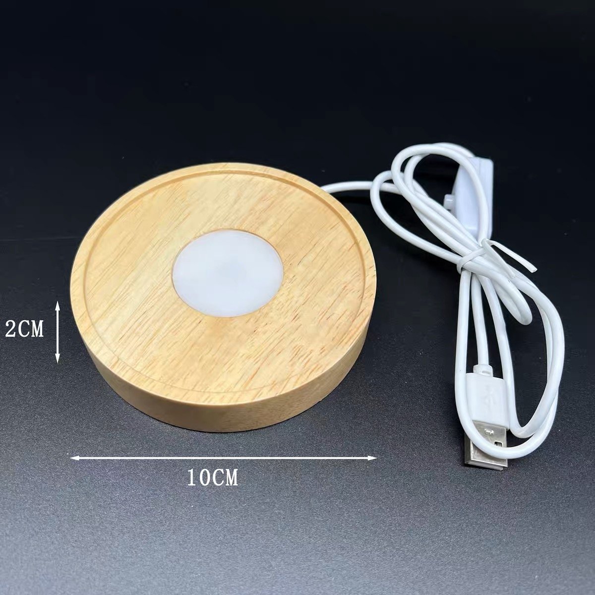 Wholesale Price USB Led Lamp Crystal Sphere Stand Light Wood Base