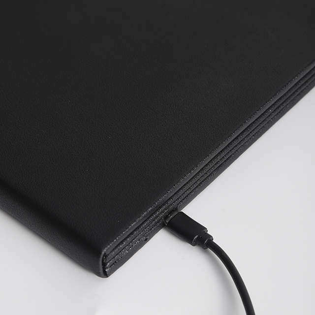 Customized 2 Panel 3 Light View Led Lighting PU Leather Menu Book