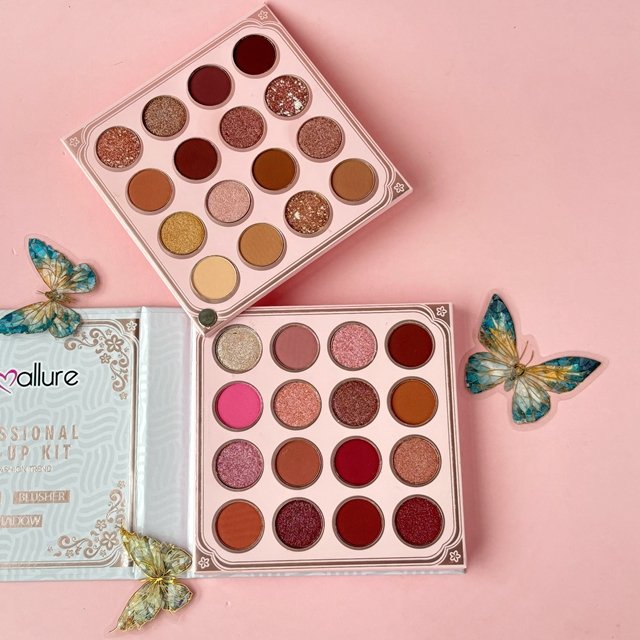Wholesale Mocoallure eyeshadow palette book Vegan glitter High pigment maquillaje multichrome Custom Eyeshadow primer Makeup set