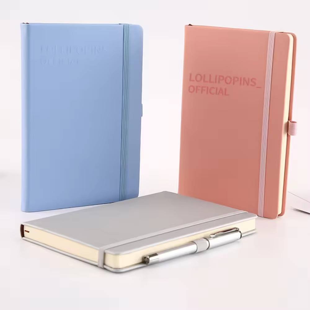Wholesale Custom Logo A5 Notebook Elastic Strap Pen Holder PU Leather Journals Notebook Hardcover Diary Note books with logo