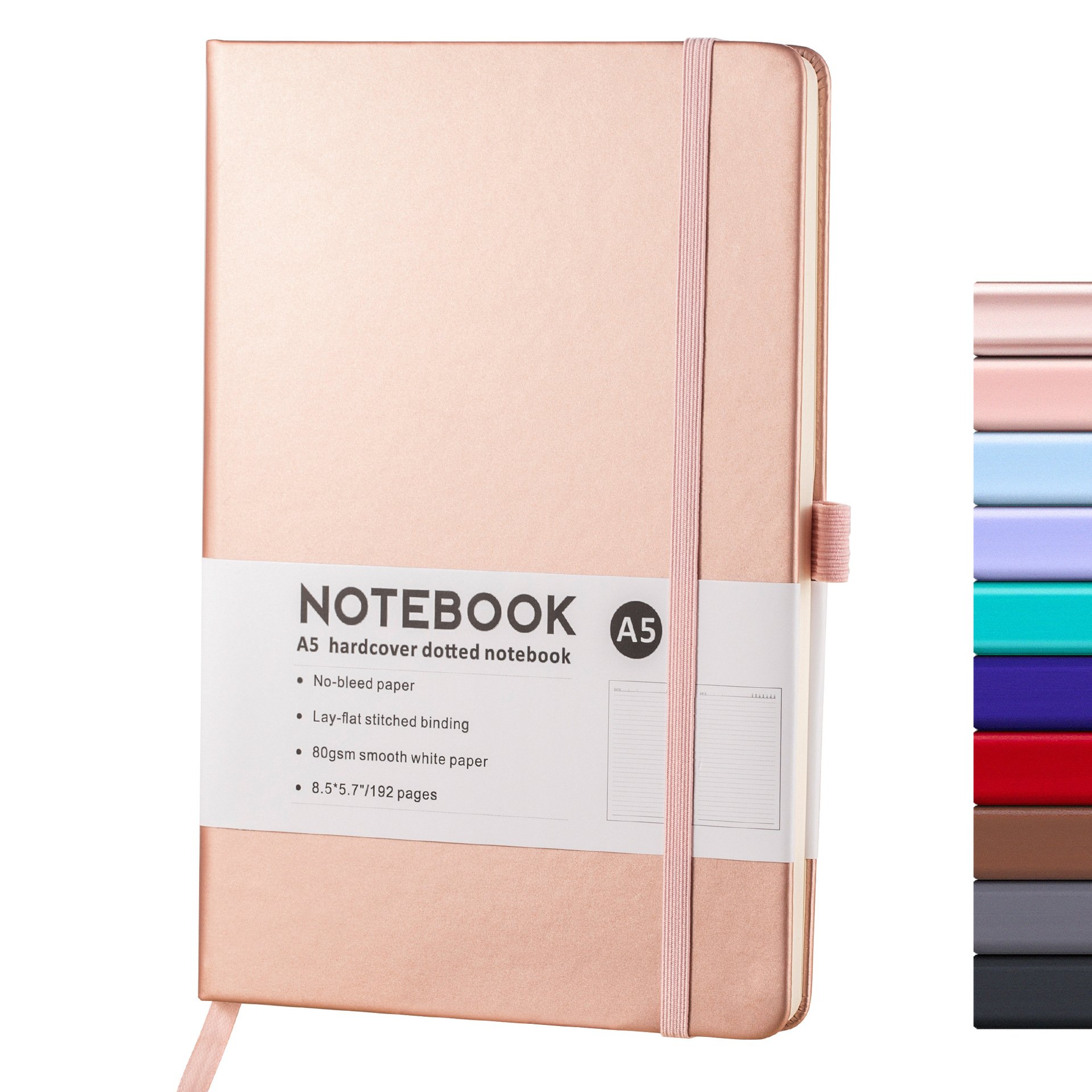 Wholesale Custom A6 A5 Journal with Elastic Strap Diary Notebook Printed Brand Logo Notepad Note Book PU Leather Notebook