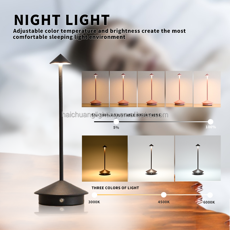 Portable reading desk lamp Luxury style led dimming cordless charging desk lamp for birthday gifts