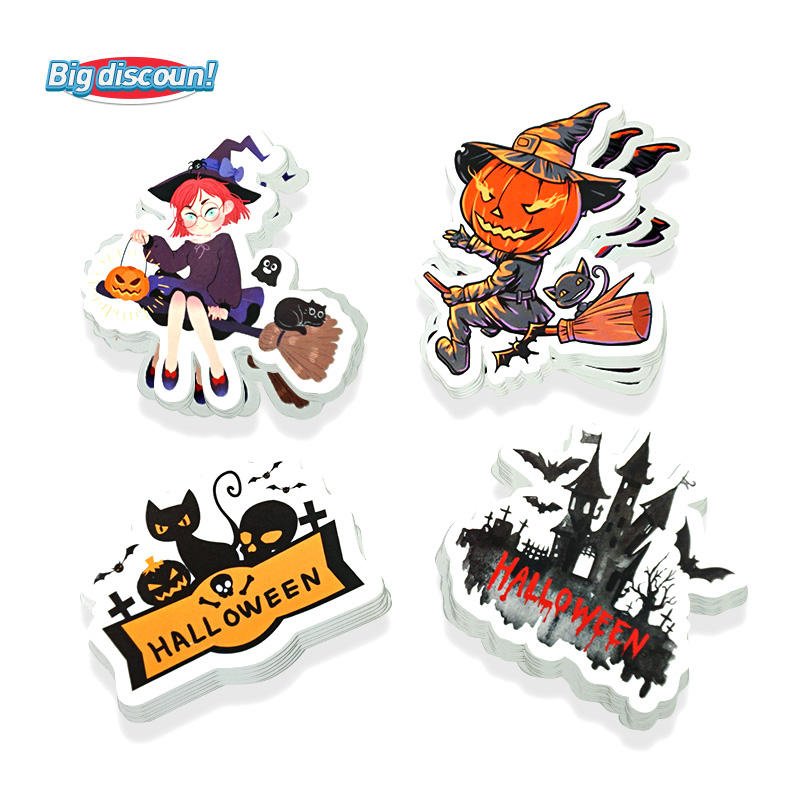 Halloween Theme cute decals self-adhensive sticker Pumpkin night light Ghost die-cut vinyl stickers decoration for Halloween Eve