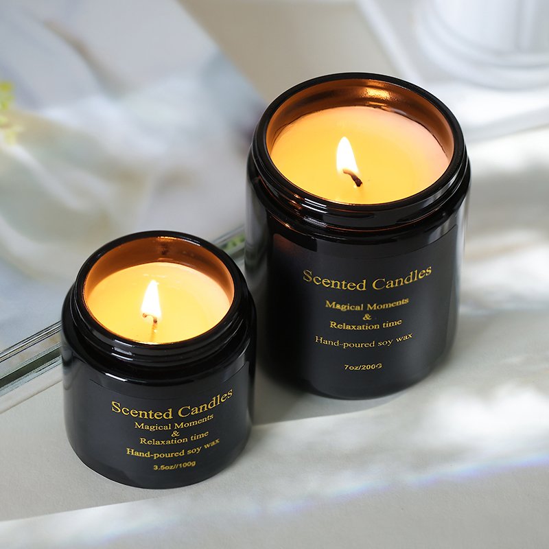 Private Label Candles Soy Wax Aromatics Jar Black Candle Home Decoration Custom Soy Wax Glass Jar Scented Candle