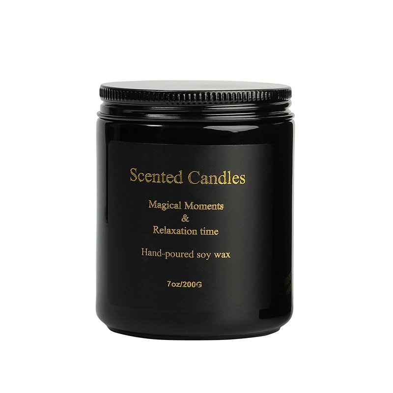 Private Label Candles Soy Wax Aromatics Jar Black Candle Home Decoration Custom Soy Wax Glass Jar Scented Candle