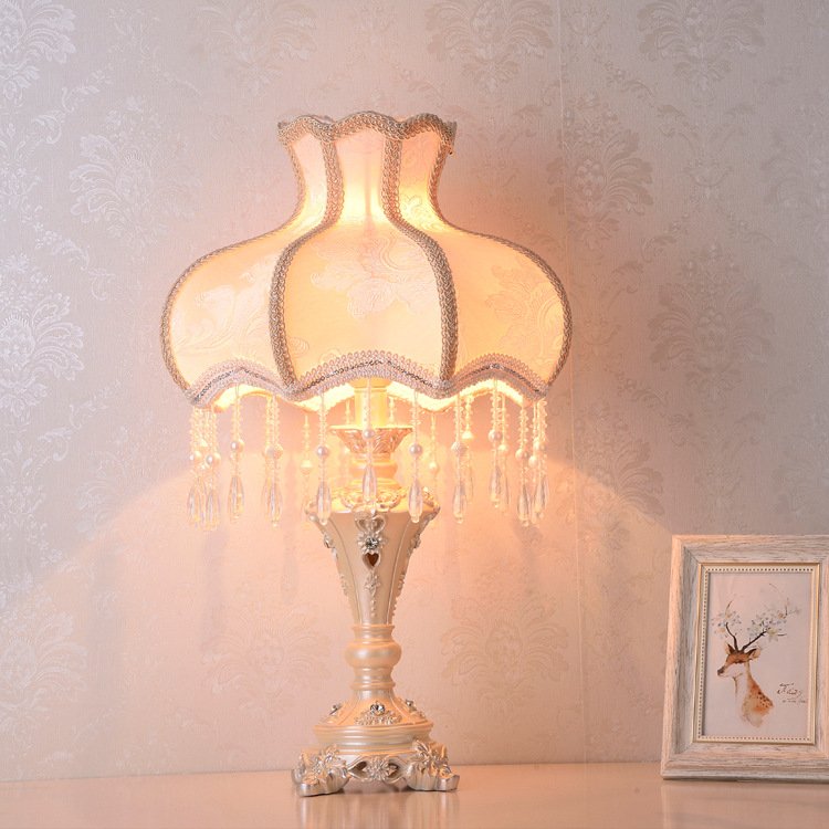 Hot sales wedding table Lights E27 European bedside table lamp classic Vintage Turquoise fabric Floor lamp for hotel bedroom