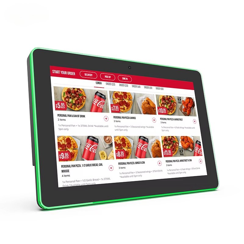 Wall mount touch screen display Surrounding LED Light Bar Booking System Meeting room NFC POE 10.1 tablet android