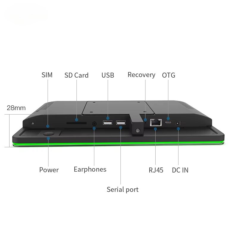 Wall mount touch screen display Surrounding LED Light Bar Booking System Meeting room NFC POE 10.1 tablet android