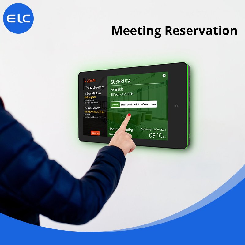 Surrounding led light room booking system 10 inch poe nfc rfid tablet pc meeting room android tablet