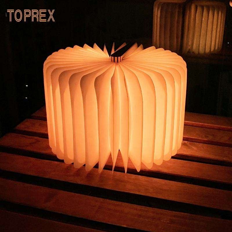 Toprex 2023 home decor modern wholesale NO MOQ small cartoon rechargeable portable folding led book lamp