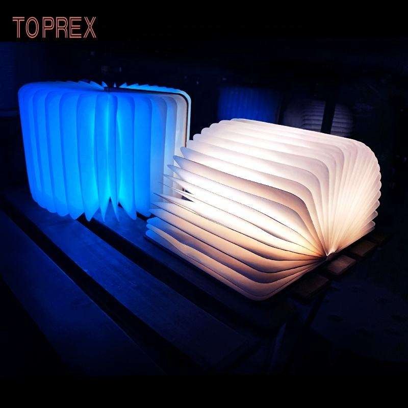 Toprex 2023 home decor modern wholesale NO MOQ small cartoon rechargeable portable folding led book lamp