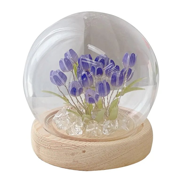 Newish Creative Tulip DIY Glass Cover Mini Hand Bag Wedding Valentine's Day Girls Gift Home Decorative Night Light
