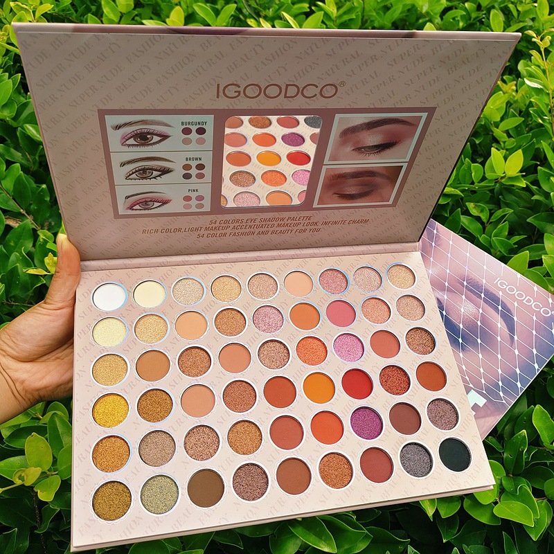 wholesale 54 color boxes eye shadow cardboard gift packaging boxes makeup eyeshadow glitter makeup eyeshadow sets