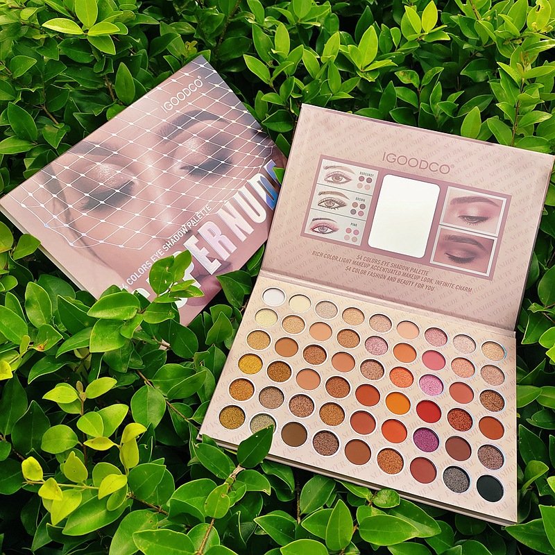 wholesale 54 color boxes eye shadow cardboard gift packaging boxes makeup eyeshadow glitter makeup eyeshadow sets
