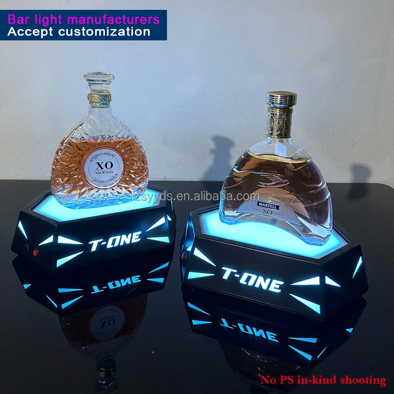 Green laser beautiful plant pattern luxury bottle presenter for party and night club