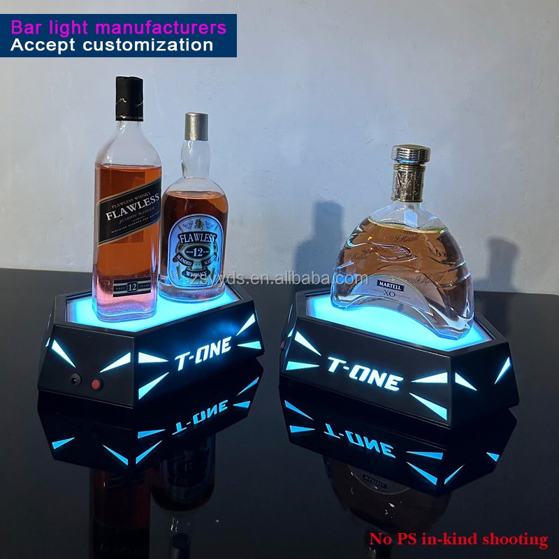 Green laser beautiful plant pattern luxury bottle presenter for party and night club