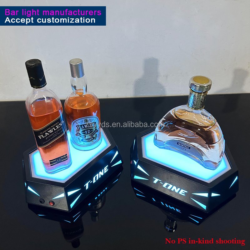 Green laser beautiful plant pattern luxury bottle presenter for party and night club