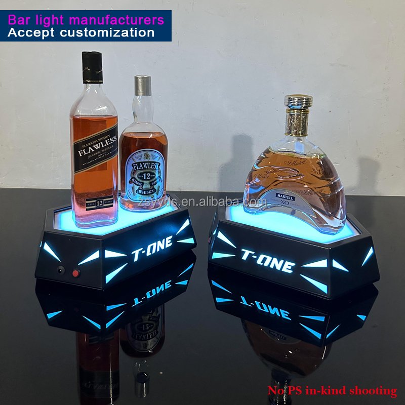 Green laser beautiful plant pattern luxury bottle presenter for party and night club