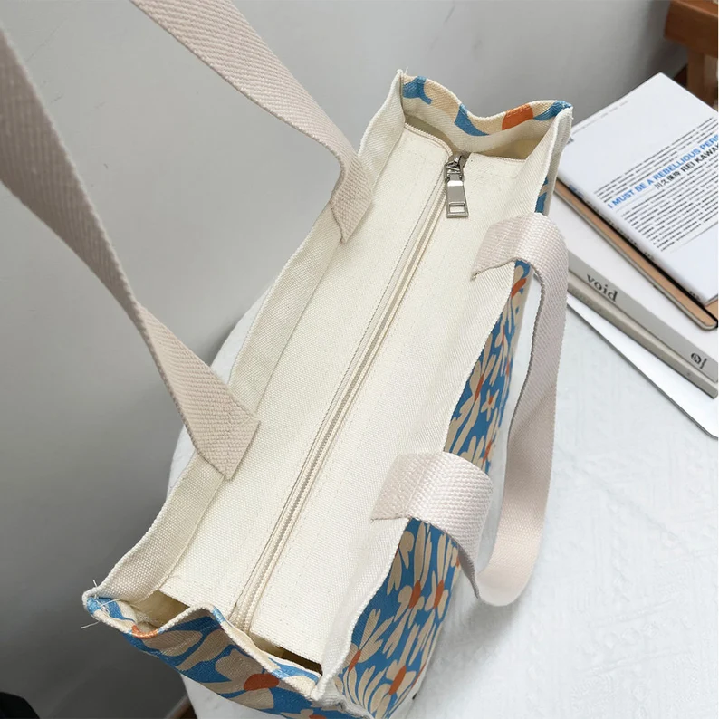 Wholesale Small Large Custom Full Printing Cotton Canvas Tote Bags With Custom Printed Logo
