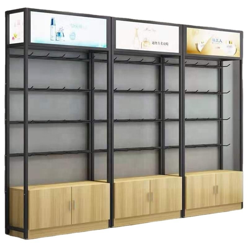 Wall Rack Wooden Metal Shelf for display shop wooden storage shelf floatingdisplay racks